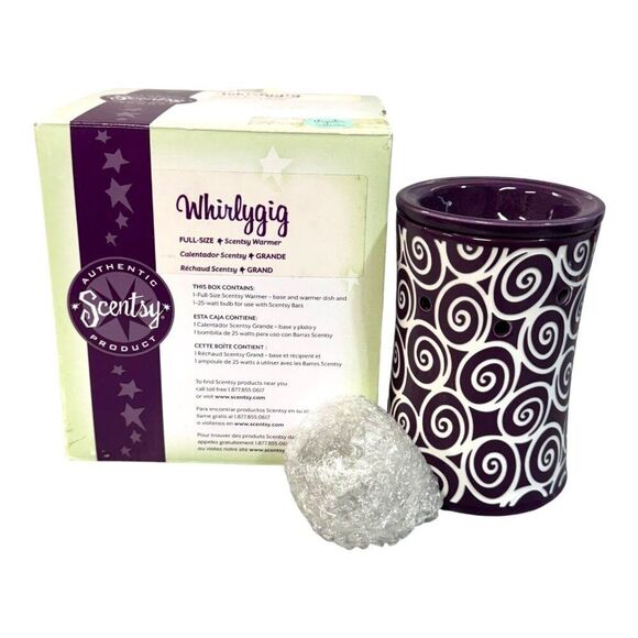 Scentsy Full Size Wax Warmer Whirlygig Purple Never Used Christmas Gift Aroma - Picture 1 of 6